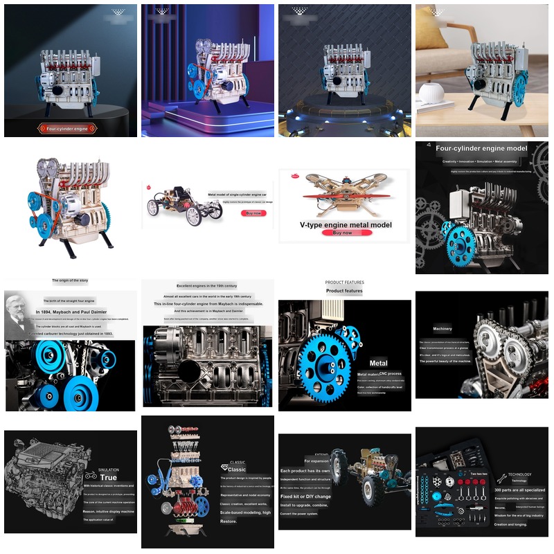 Model Kit Engine - Kit Model Perakitan Mesin Empat Silinder